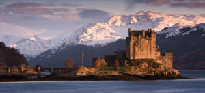 Scottish castle in winter