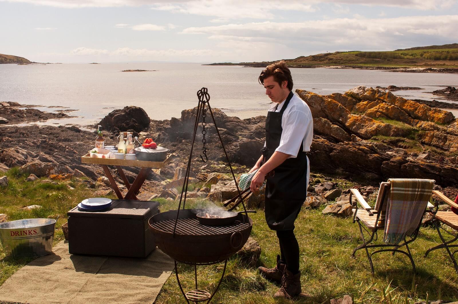A private chef aboard the Hebridean Sea Safari // Credit: Glenapp Castle