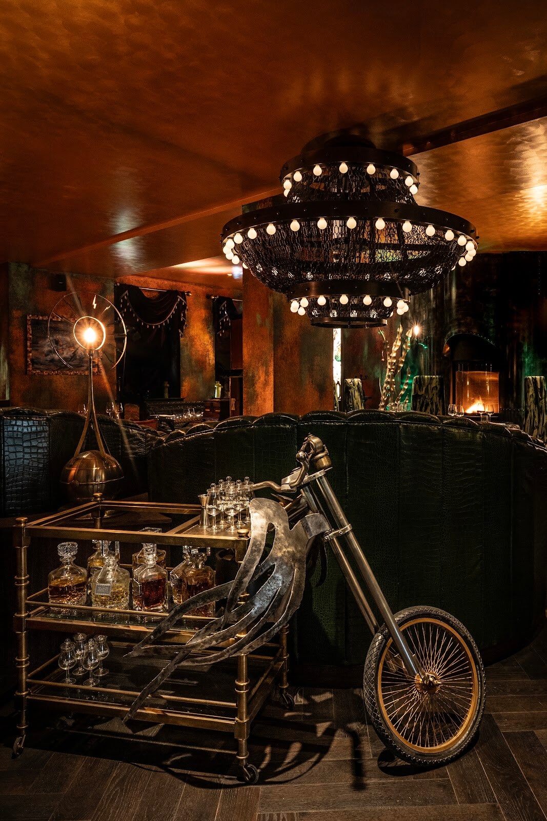 The whisky trolley at Ardbeg House, Islay // Credit: Sim Canetty-Clarke